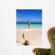 Young Woman in Bikini at Tropical Beach Wall Mural