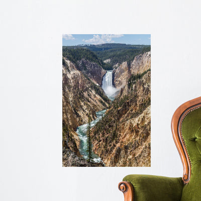 Yellowstone and Lower Falls Wall Mural shown on a wall