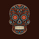 Ornamental colorful sugar skull Wall Mural