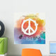 Watercolor Peace Card Colorful Wall Decal