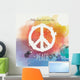 Watercolor Peace Card Colorful Wall Decal
