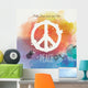 Watercolor Peace Card Colorful Wall Decal