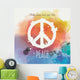Watercolor Peace Card Colorful Wall Decal