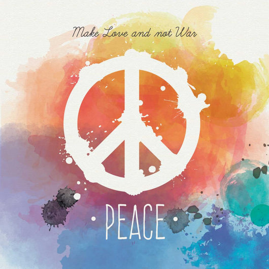 Watercolor Peace Card Colorful Wall Decal