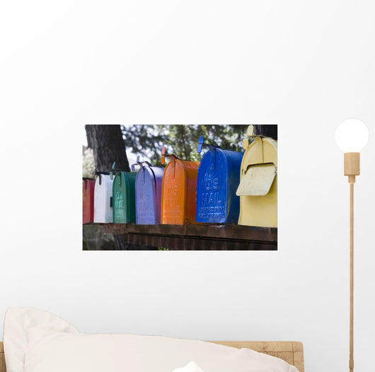 Row of Mail Boxes Wall Mural