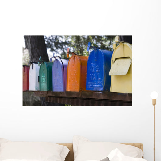 Row of Mail Boxes Wall Mural