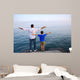father son ocean Wall Mural
