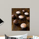 Homemade vanilla and chocolate muffins on a dark wooden table. Wall Mural