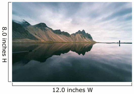 Landscape with mountains reflected in water, Iceland Wall Mural