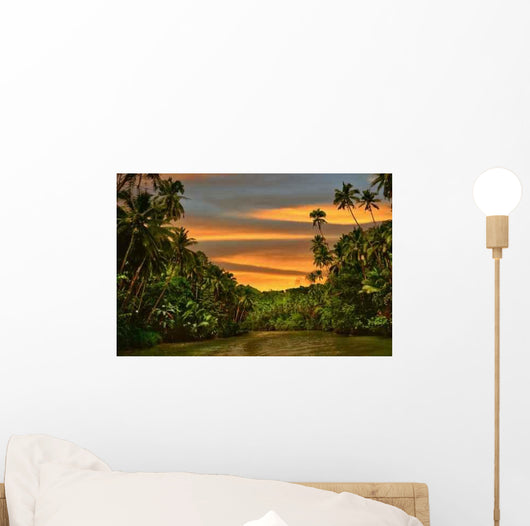Rainforest River Sunset Wall Decal