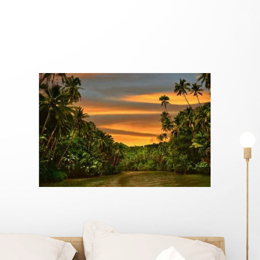 Rainforest River Sunset Wall Decal