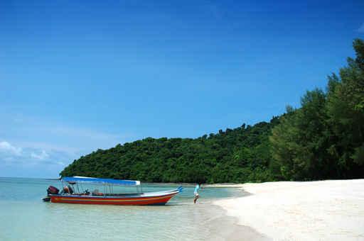 Boat and Beautiful Beach Wall Decal