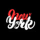 New York city hand written lettering for poster, tee print. Wall Mural