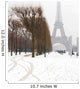 Snowy day in Paris - misty Eiffel Tower and lots of snow Wall Mural