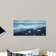 floated iceberg  on the lava beach Wall Mural