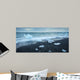 floated iceberg  on the lava beach Wall Mural