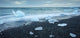 floated iceberg  on the lava beach Wall Mural