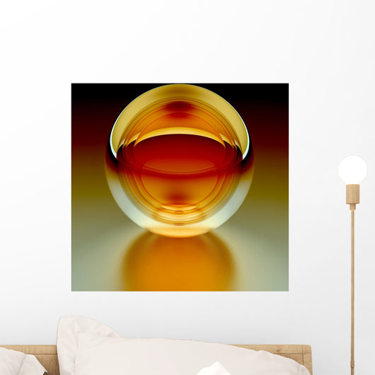 Red Crystal Sphere Wall Mural