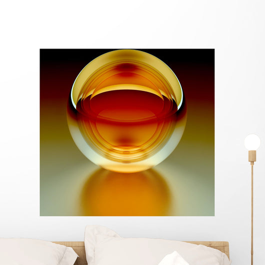 Red Crystal Sphere Wall Mural