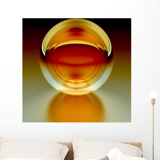 Red Crystal Sphere Wall Mural