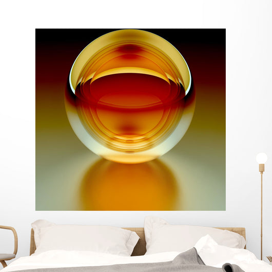 Red Crystal Sphere Wall Mural