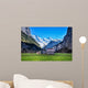 House in valley, Lauterbrunnen, Switzerland Wall Mural