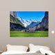 House in valley, Lauterbrunnen, Switzerland Wall Mural
