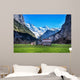 House in valley, Lauterbrunnen, Switzerland Wall Mural