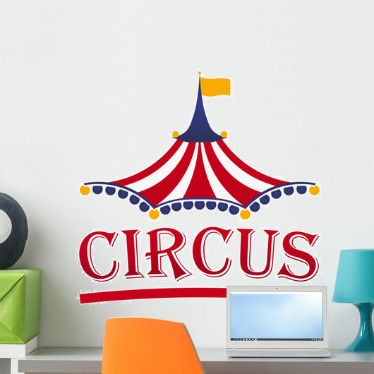 Circus tent logo template. Vector illustration. Wall Decal