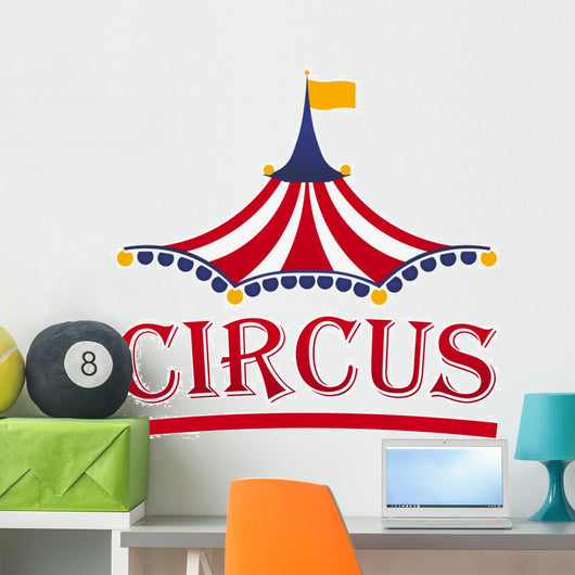 Circus tent logo template. Vector illustration. Wall Decal