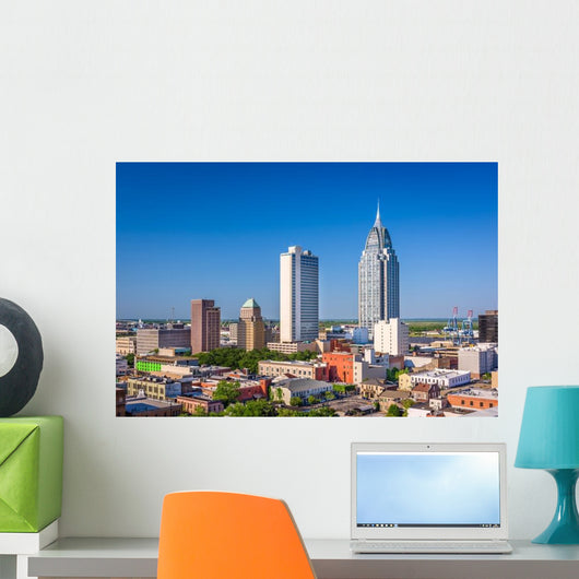 Mobile Alabama Skyline Wall Decal