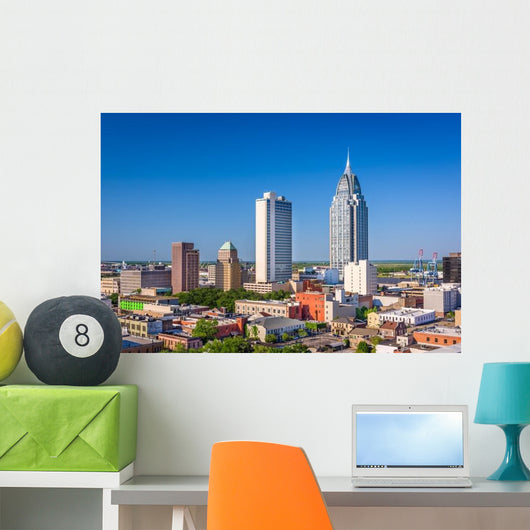 Mobile Alabama Skyline Wall Decal