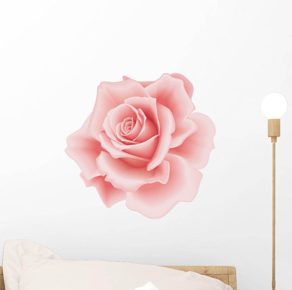 Pink Rose Wall Decal – Wallmonkeys