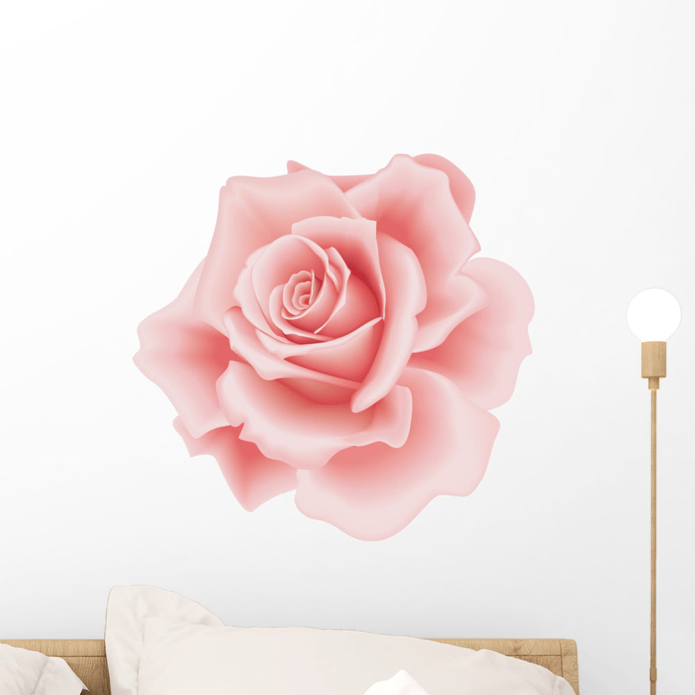 Pink Rose Wall Decal – Wallmonkeys