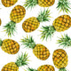 Hand Drawn Watercolor Pineapples Wall Decal