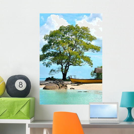 Beautiful Beach with Large Wall Decal