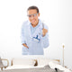 A young dentist with a tool on a white background Wall Decal