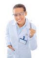 A young dentist with a tool on a white background Wall Decal