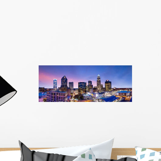 Downtown Charlotte North Carolina Panorama Skyline Wall Decal