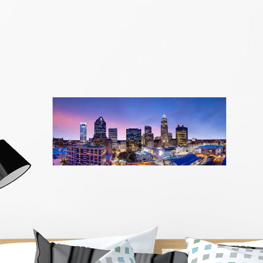 Downtown Charlotte North Carolina Panorama Skyline Wall Decal