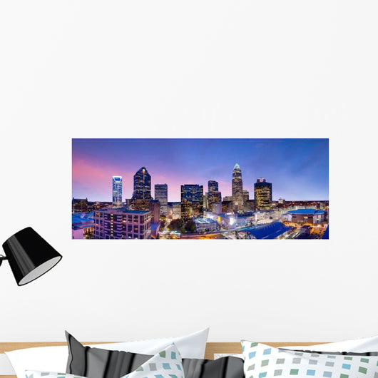 Downtown Charlotte North Carolina Panorama Skyline Wall Decal