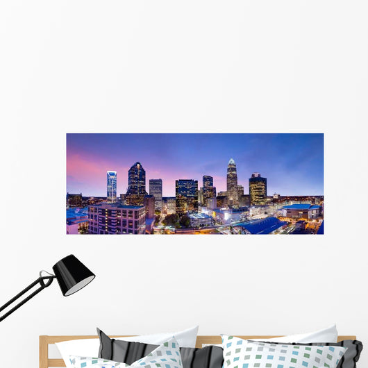 Downtown Charlotte North Carolina Panorama Skyline Wall Decal