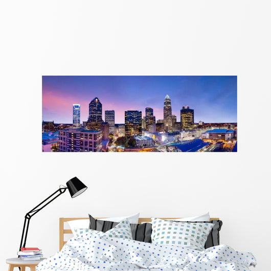 Downtown Charlotte North Carolina Panorama Skyline Wall Decal