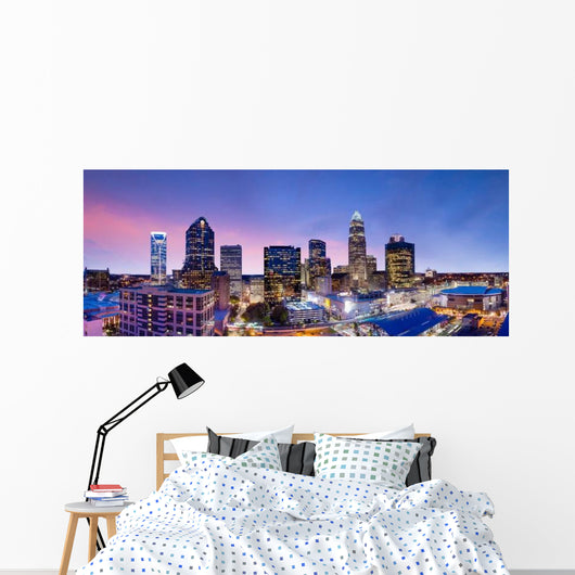 Downtown Charlotte North Carolina Panorama Skyline Wall Decal