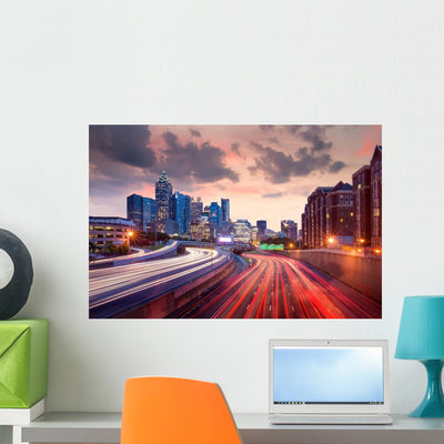 Downtown Atlanta Georgia USA Wall Decal shown on a wall