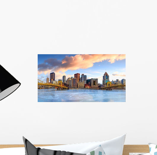 Skyline Downtown Pittsburgh Twilight Wall Decal