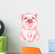 Happy Little Watercolor Piglet Wall Decal