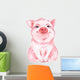 Happy Little Watercolor Piglet Wall Decal
