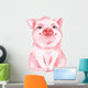 Happy Little Watercolor Piglet Wall Decal