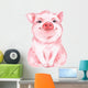 Happy Little Watercolor Piglet Wall Decal